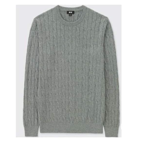 Uniqlo Cotton Cashmere Cable Knit Sweater – Grey – Medium - Picture 1 of 5
